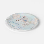 Märchenbaby Pony Blue Ballons Stars Dusche Pappteller (Schrägansicht)