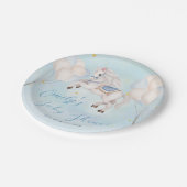 Märchenbaby Pony Blue Ballons Stars Dusche Pappteller (Schrägansicht)