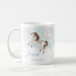 Märchenbaby Pony Blue Ballons Stars Kaffeetasse