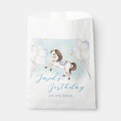 Märchenbaby Pony Blue Ballons zum Geburtstag Geschenktütchen (Vorderseite)