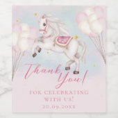 Märchenbaby Pony Rosa Ballons Stars Celebrate Weinetikett (Einzelnes Label)