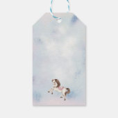 Märchenbaby Pony Rosa Ballons Stars Dusche Geschenkanhänger (Rückseite)