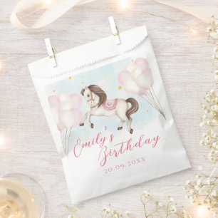 Märchenbaby Pony Rosa Ballons Stern Geburtstag Geschenktütchen