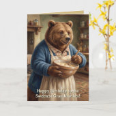 Märchenbackbär Großmutter Geburtstag Karte (Gelbe Blume)