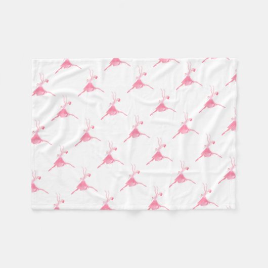 Märchenballetttänzer. Modische rosa Ballerina Fleecedecke (Vorderseite (Horizontal))