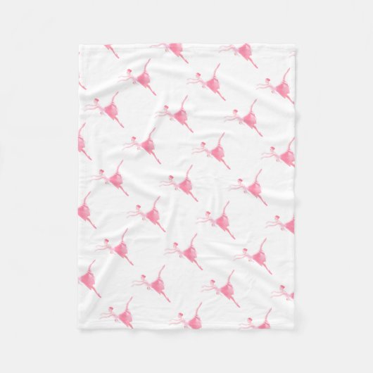 Märchenballetttänzer. Modische rosa Ballerina Fleecedecke (Vorderseite)
