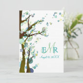 Märchenbäume Einzigartige Weiße Hochzeit Einladung (Stehend Vorderseite)