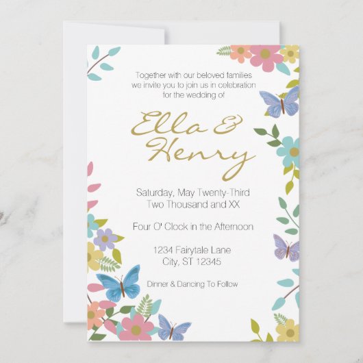 Märchenblume Einladung 5" x 7" (Vorderseite)