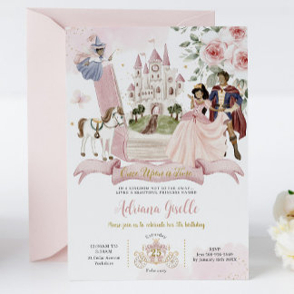 Märchenbuch Einmal auf Geburtstag der Prinzessin Einladung
