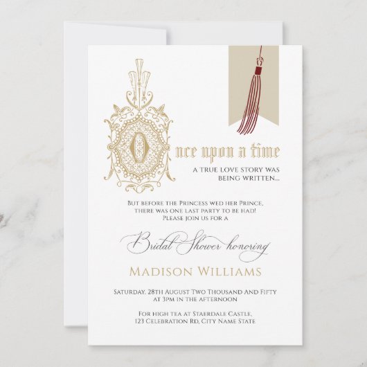 Märchenbuch nach dem Brautparty Einladung (Vorderseite)