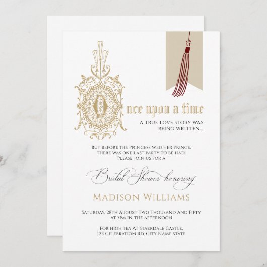 Märchenbuch nach dem Brautparty Einladung (Vorne/Hinten)