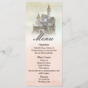 Märchenbuch-Schloss-Hochzeits-Menükarte Menükarte