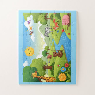 Märchenbuch-Tiere-Puzzle für Kinder Puzzle