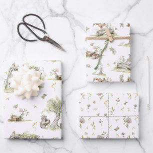 Märchenbuch   Wald Baby Shower Geschenkpapier Set
