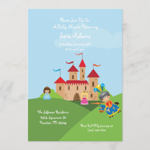 Märchenburg Ritter 12x18 Baby Dusche Einladung