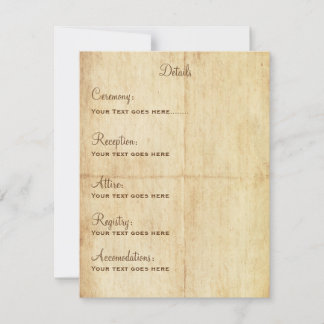 Märchendetails Portriat - Brauner Text Einladung