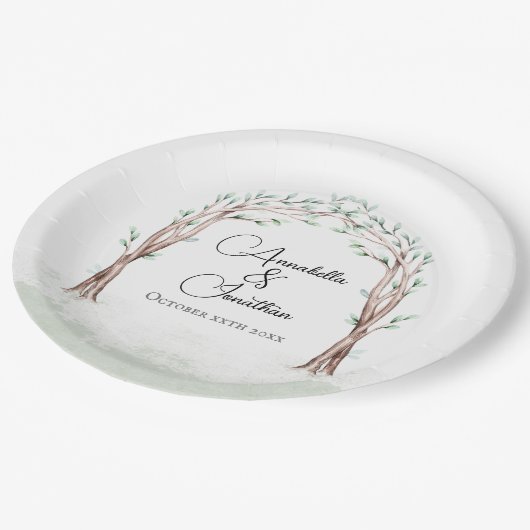 Märcheneintritt zur Waldhochzeit Pappteller (Schrägansicht)