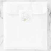 Märchenente Quadratischer Aufkleber (Tasche)