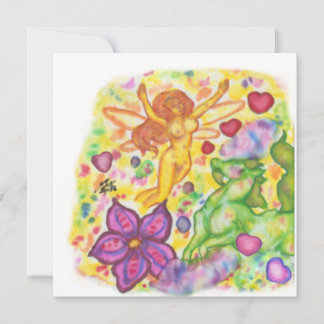 Märchenfrau Einhorn feiert Liebe Herz Einladung