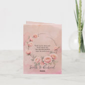 Märchengarten Blush Pink Faltenprogramm Hochzeitsf Dankeskarte (Rückseite)