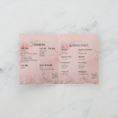 Märchengarten Blush Pink Faltenprogramm Hochzeitsf Dankeskarte (Innenseite)