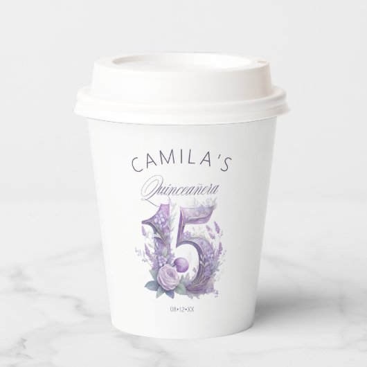 Märchengarten Fünfzehn Quinceanera ID1030 Pappbecher (Vorderseite)