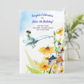 Märchengarten Geburtstag Einladung (Stehend Vorderseite)