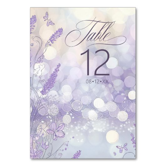 Märchengarten Quinceanera Lavender/Lilac ID1030 Tischnummer (Rückseite)