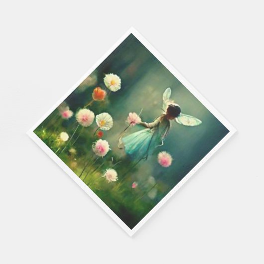 Märchengartendecoupage Serviette (Ecke)