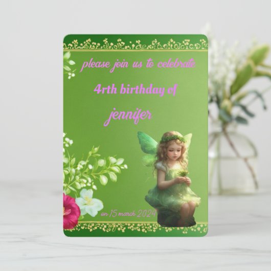 Märchengeburt Einladung (Stehend Vorderseite)