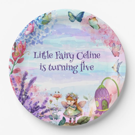 Märchengeburtstafel Pappteller (Vorderseite)