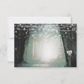 Märchenhaft bezauberter Wald Save the Date grün (Rückseite)