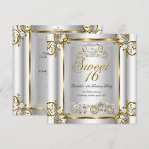 Märchenhaft Sweet 16 16. Geburtstag Gold Silber 3 Einladung