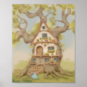 Märchenhafte Baumhaus-Geschichtenbuch-Kinderposter Poster (Vorne)