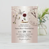 Märchenhafte Blume Kuppel Moderne Rose Hochzeit Einladung (Stehend Vorderseite)