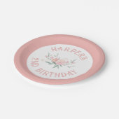 Märchenhafte Blume Pink Girl Geburtstagsparty Pappteller (Schrägansicht)