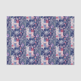 Märchenhafte Bücher und magische Kreaturen Blau Seidenpapier