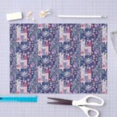 Märchenhafte Bücher und magische Kreaturen Blau Seidenpapier (Handwerk)