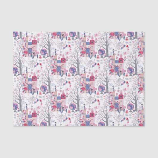 Märchenhafte Bücher und magische Kreaturen weiß Seidenpapier (Vorderseite)