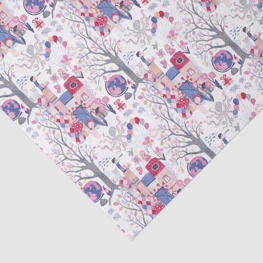 Märchenhafte Bücher und magische Kreaturen weiß Seidenpapier (Ausschnitt)