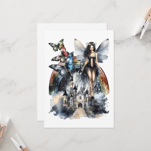 Märchenhafte Collage Grußkarte Einladung (Vorderseite/Rückseite Beispiel)