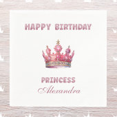 Märchenhafte Crown Pink Girl's Princess Birthday Serviette