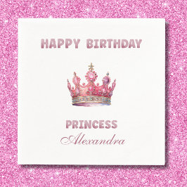 Märchenhafte Crown Pink Girl's Princess Birthday Serviette