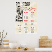 Märchenhafte Drucksitzkarte mit oberster Tabelle Poster (Küche)