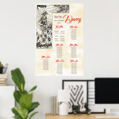 Märchenhafte Drucksitzkarte mit oberster Tabelle Poster (Heimbüro)