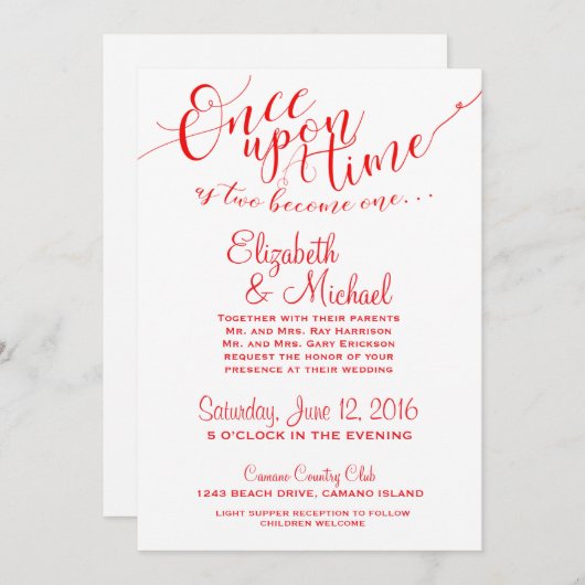 Märchenhafte Einladung einmal nach einer bestimmte (Vorne/Hinten)