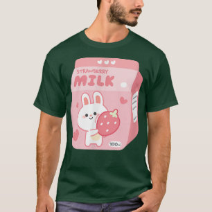 märchenhafte Erdbeermilch niedlicher Rosa Kawaii T-Shirt