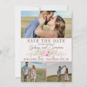 Märchenhafte Florale Pink & Grün Garten Save The D Date (Vorderseite)