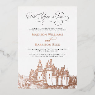Märchenhafte Hochzeit in Roségold Folieneinladung