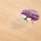 Märchenhafte Hochzeit mit Lila Herzleder Acryleinladungen (Ablage )